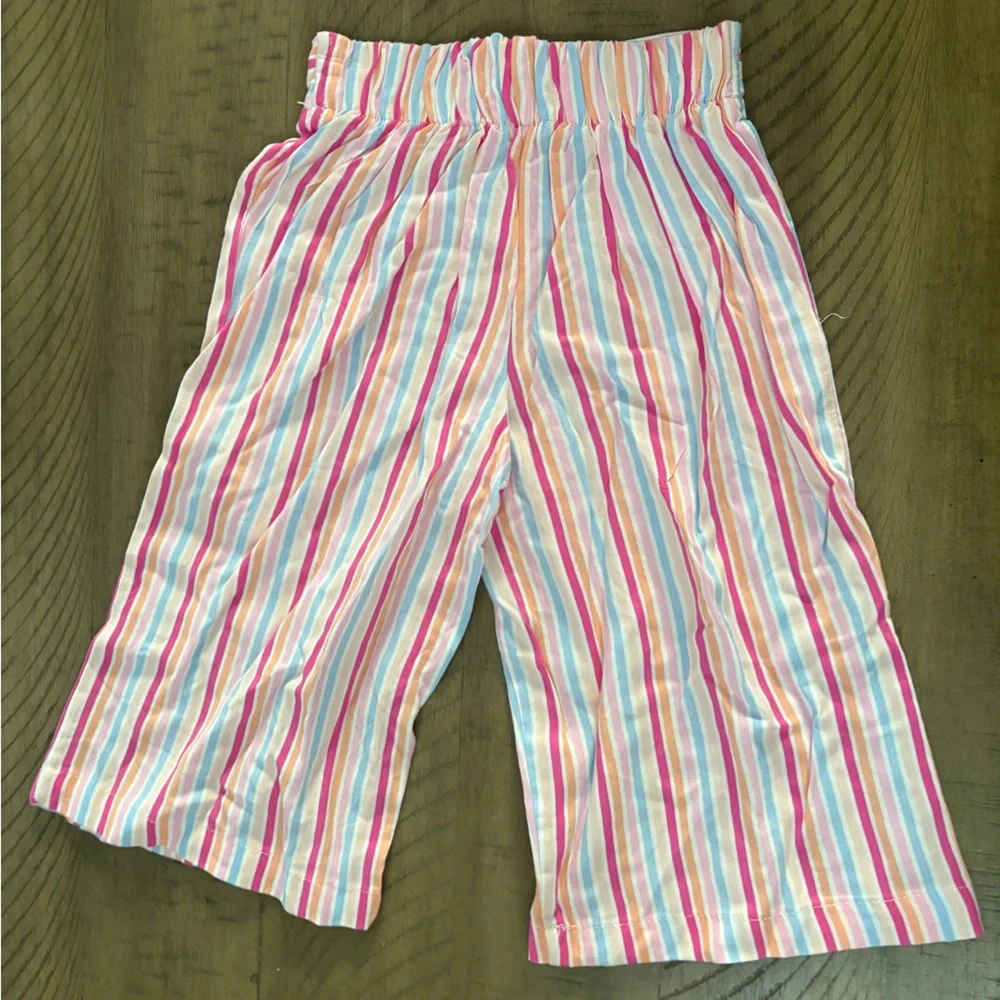 NWT Multicolor Striped Kids pants shirt Set by Btween everyday spring vacation - Picture 4 of 5